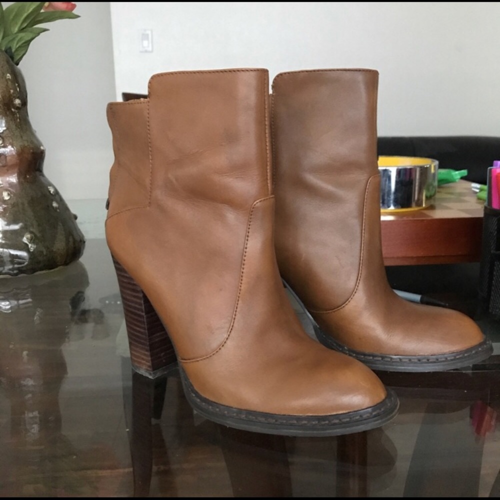 High heel brown boots